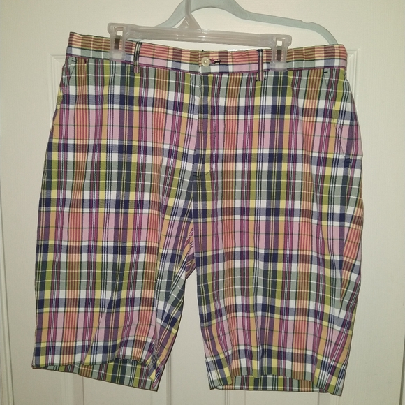 Polo Ralph Lauren Other - Polo by Ralph Lauren Plaid Cotton Flat Chino Shorts Men’s sz 36x11.